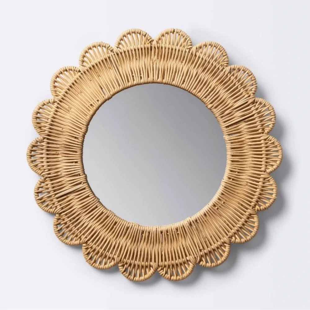Wicker wall mirror